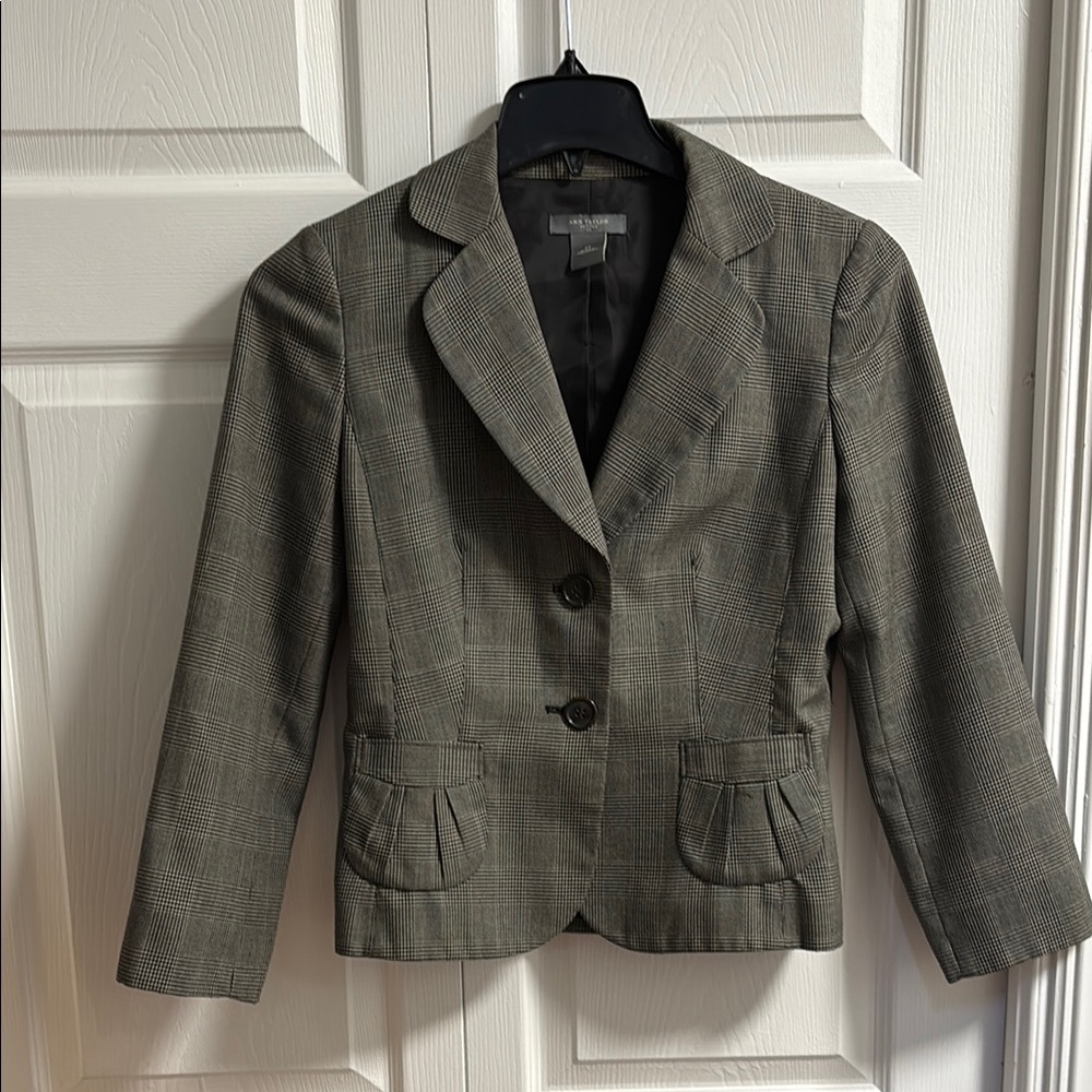 Ann Taylor Gray Blazer Professional Suit Jacket